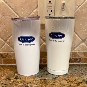 Set of 2 insulated 20 oz stainless steel tumblers with lids